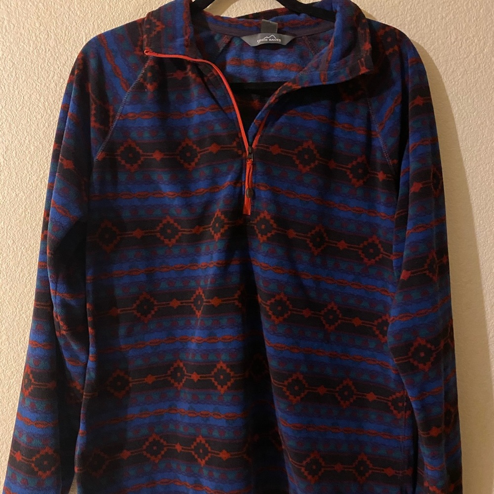 Eddie Bauer Printed Zip Up Sweater